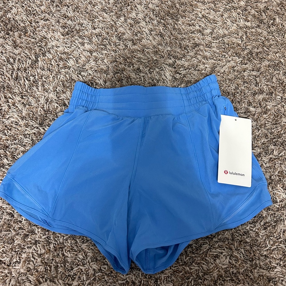 lululemon Hotty Hot HR Short 4 " Lined Vibrant Blue Athletic Shorts NWT!!